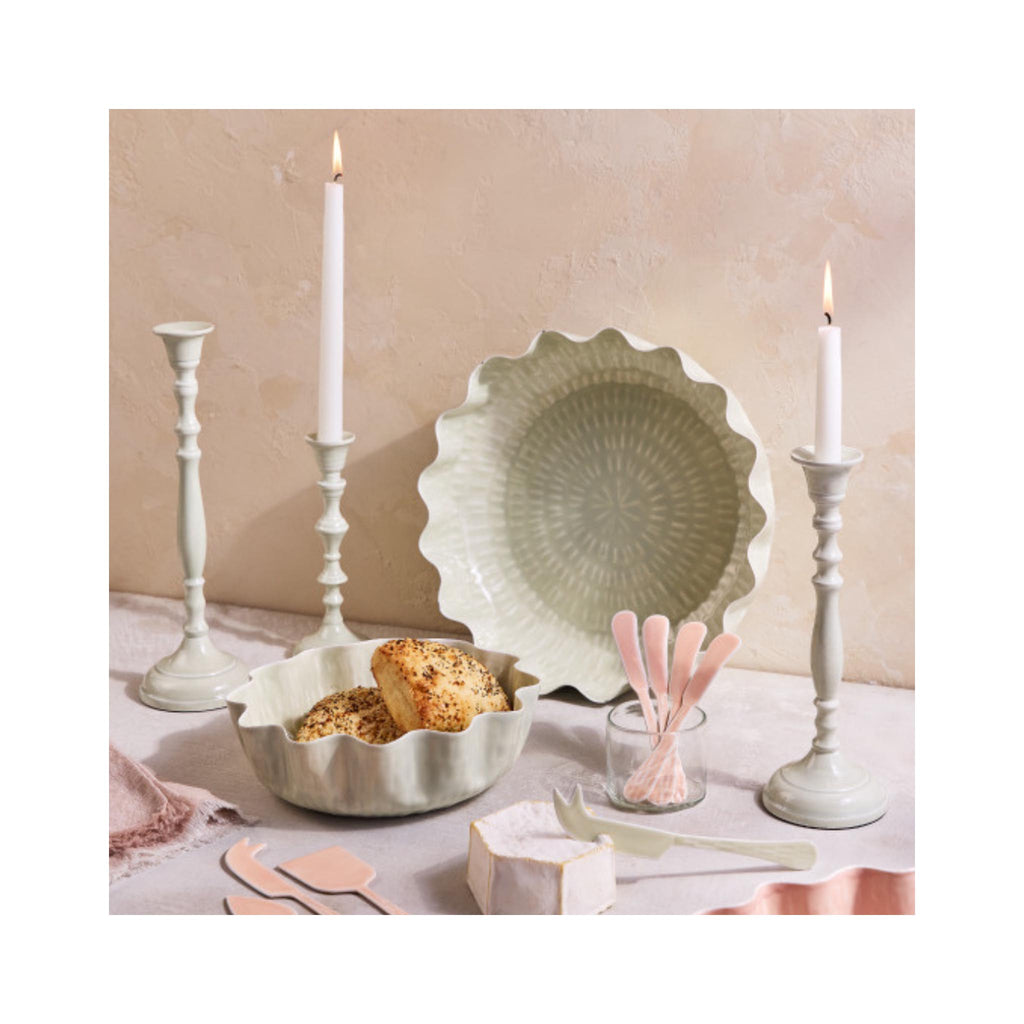 Nera Light Green Candle Holder - on display