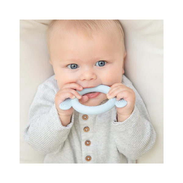 Bella Tunno Dog Rattle Teether - in use