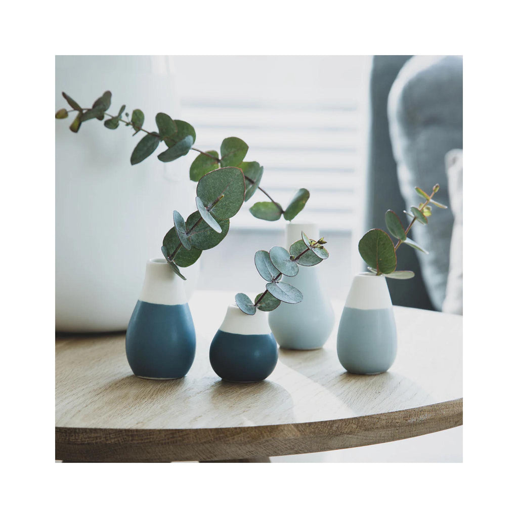 Two Tone Mini Bud Vases - Blue - in use
