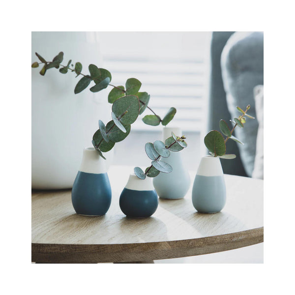 Two Tone Mini Bud Vases - Blue - in use