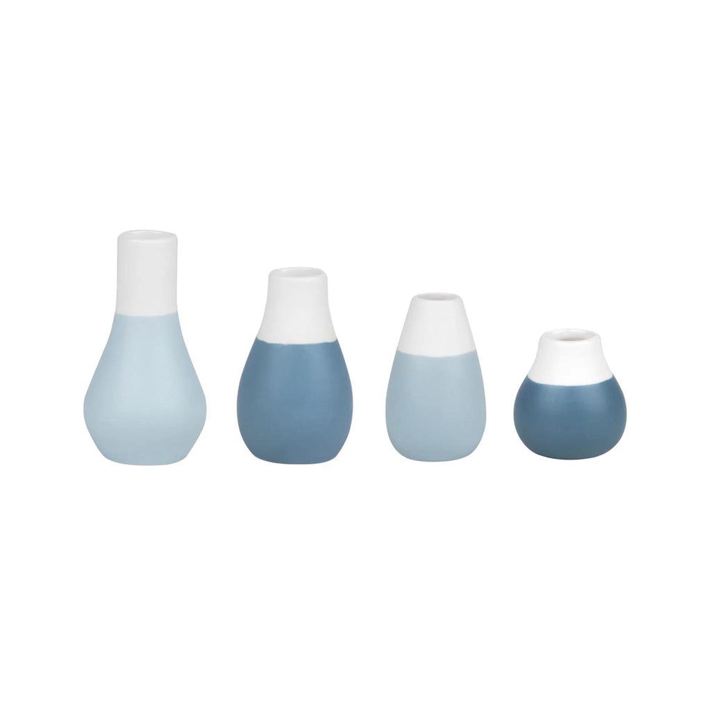 Two Tone Mini Bud Vases - Blue