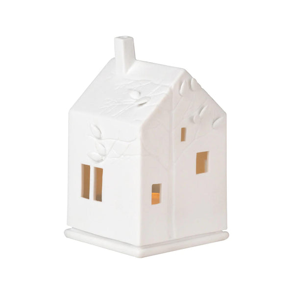 Porcelain Village House - House with Tree - lit