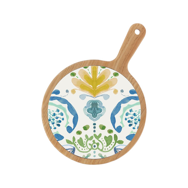 Azure & Ivy Bamboo & Ceramic Cheese Board