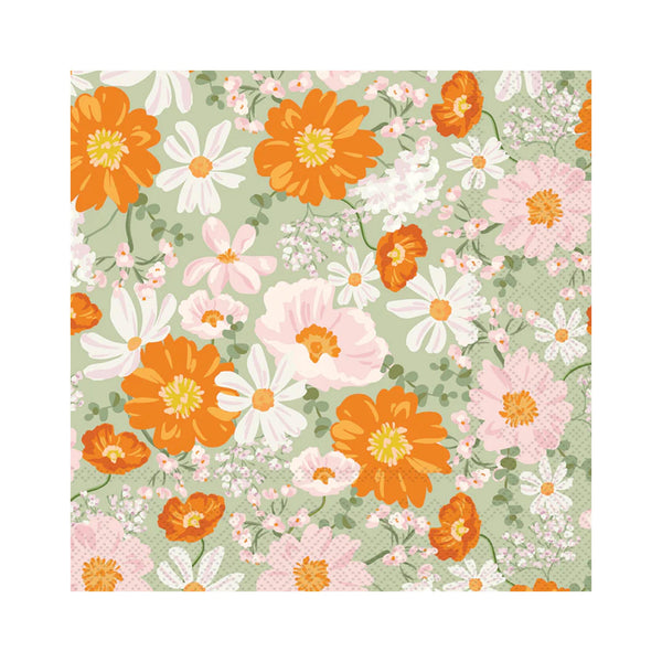 Bouquet Beauty Luncheon Napkins - Sage