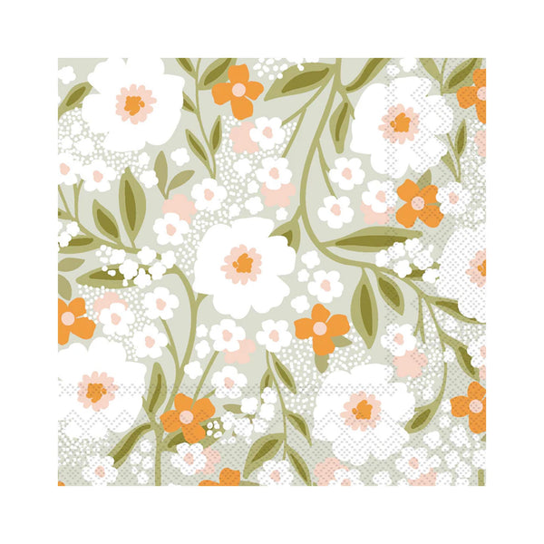 Floral Haven Beverage Napkins - Sage