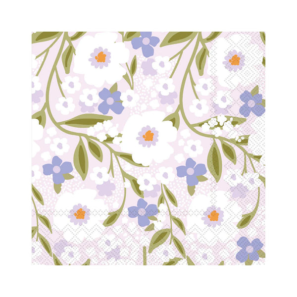 Floral Haven Beverage Napkins - Lilac