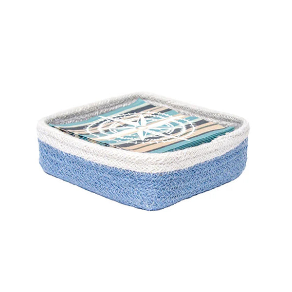 Jute Cocktail Napkin Caddy - Sky Blue