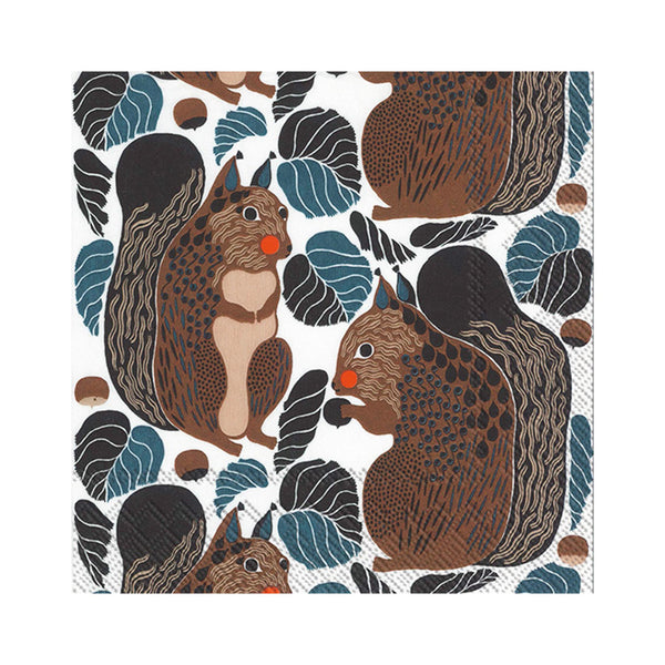 Marimekko Kurre Brown Black Beverage Napkins