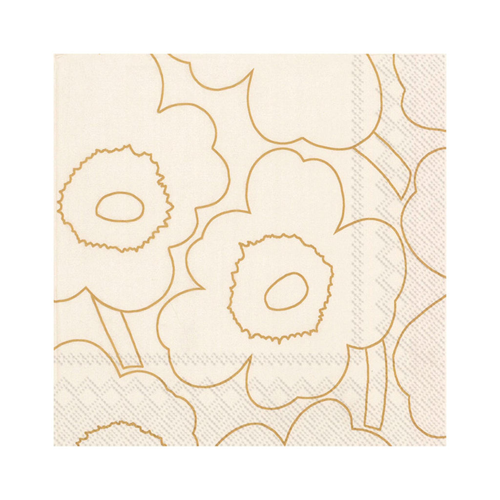 Marimekko Piirto Unikko Gold Beverage Napkins