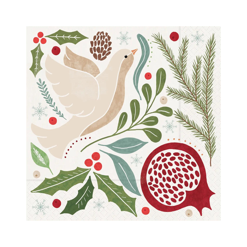 Winter Berry Dove Luncheon Napkins