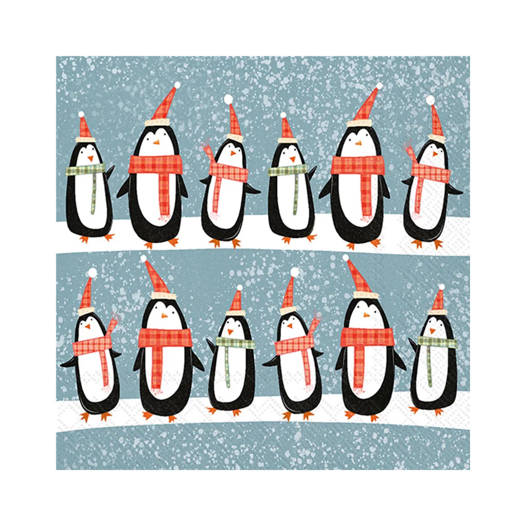 Christmas Penguins Beverage Napkins
