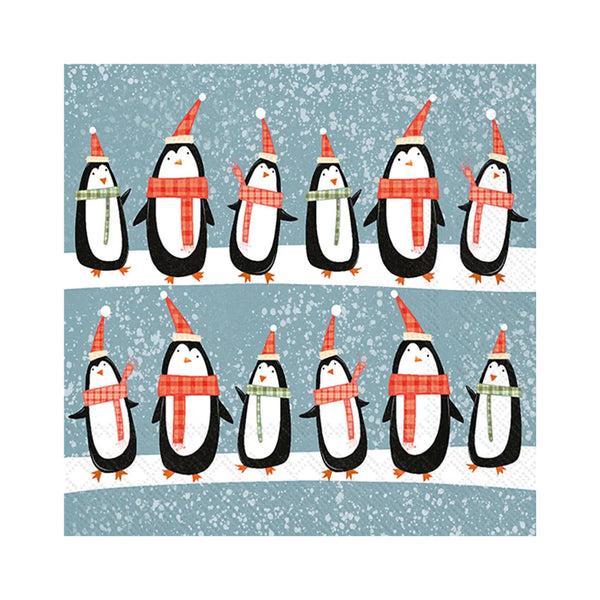 Christmas Penguins Beverage Napkins