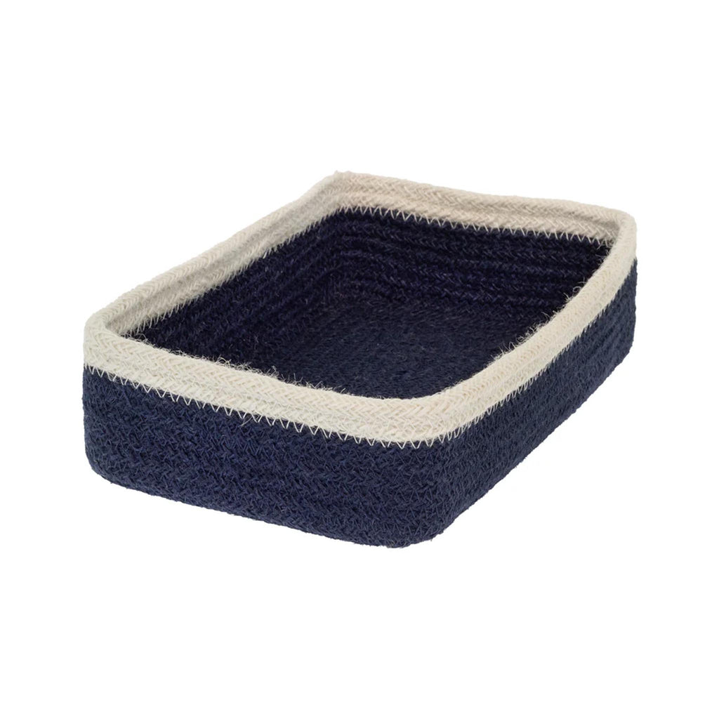 Jute Guest Towel Napkin Caddy - Navy