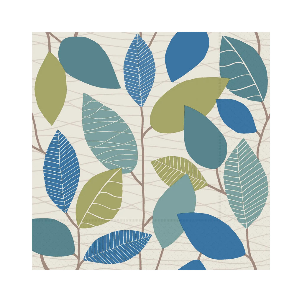 Linocut Leaves Lunch Napkins