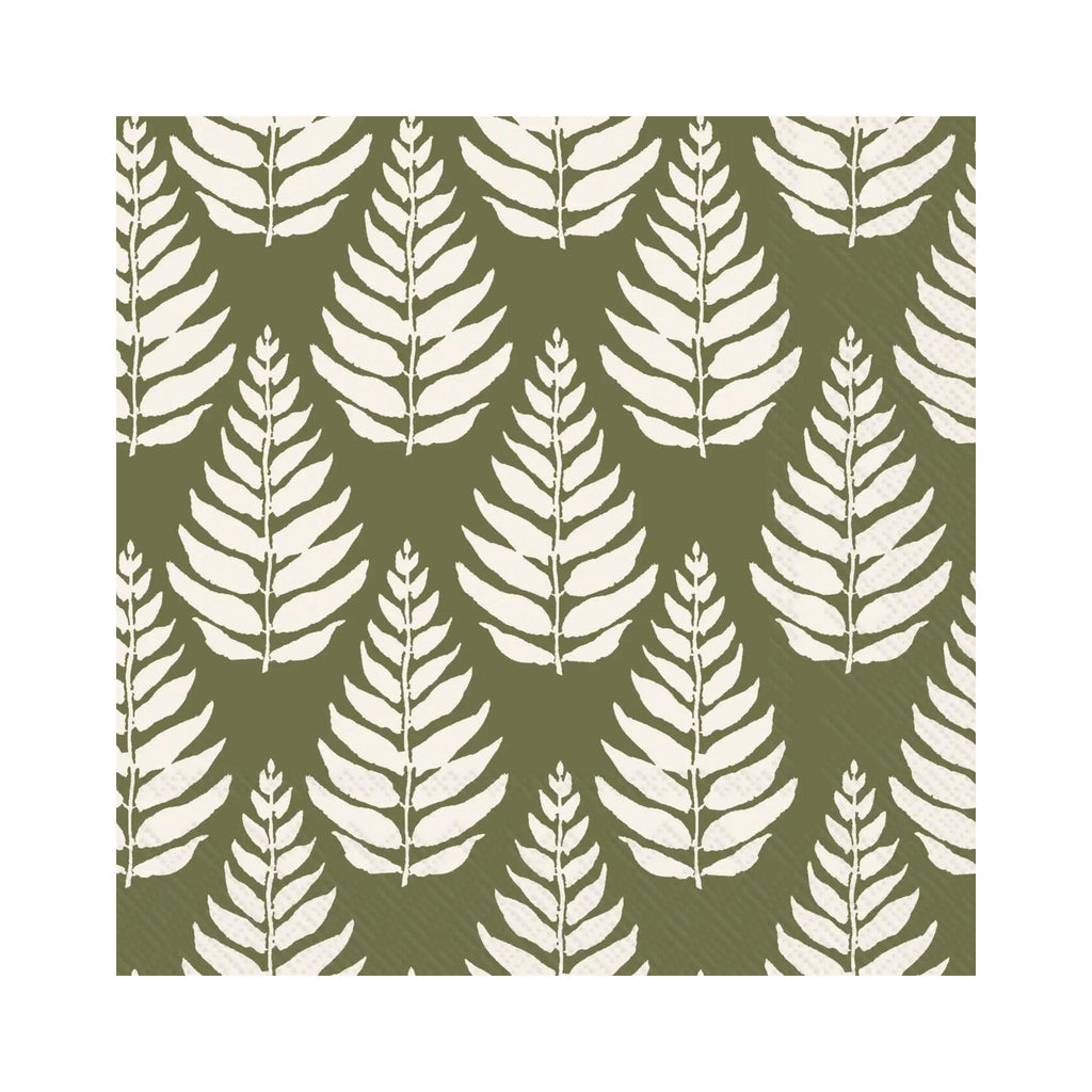 Autumn Trees Green Beverage Napkins