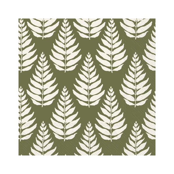 Autumn Trees Green Beverage Napkins