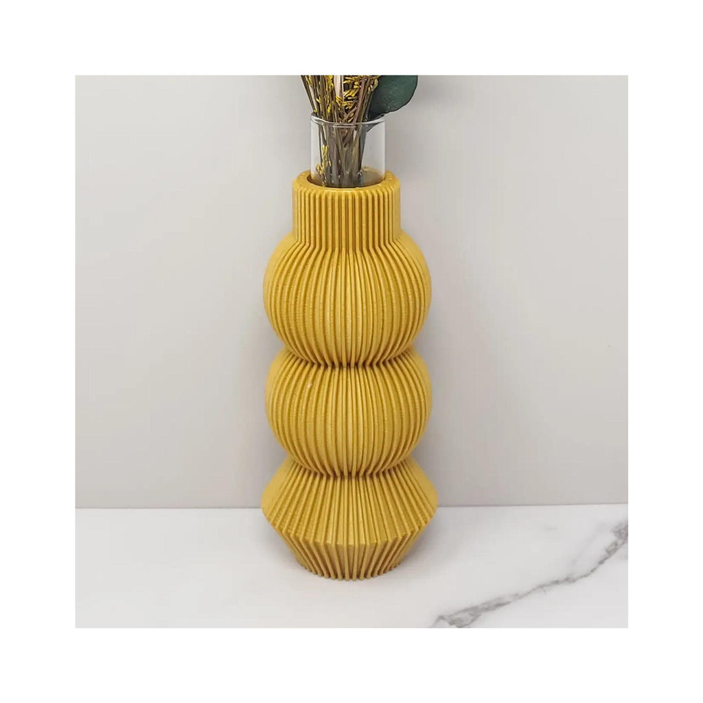 3D Printed Bud Vase - Gold - in use