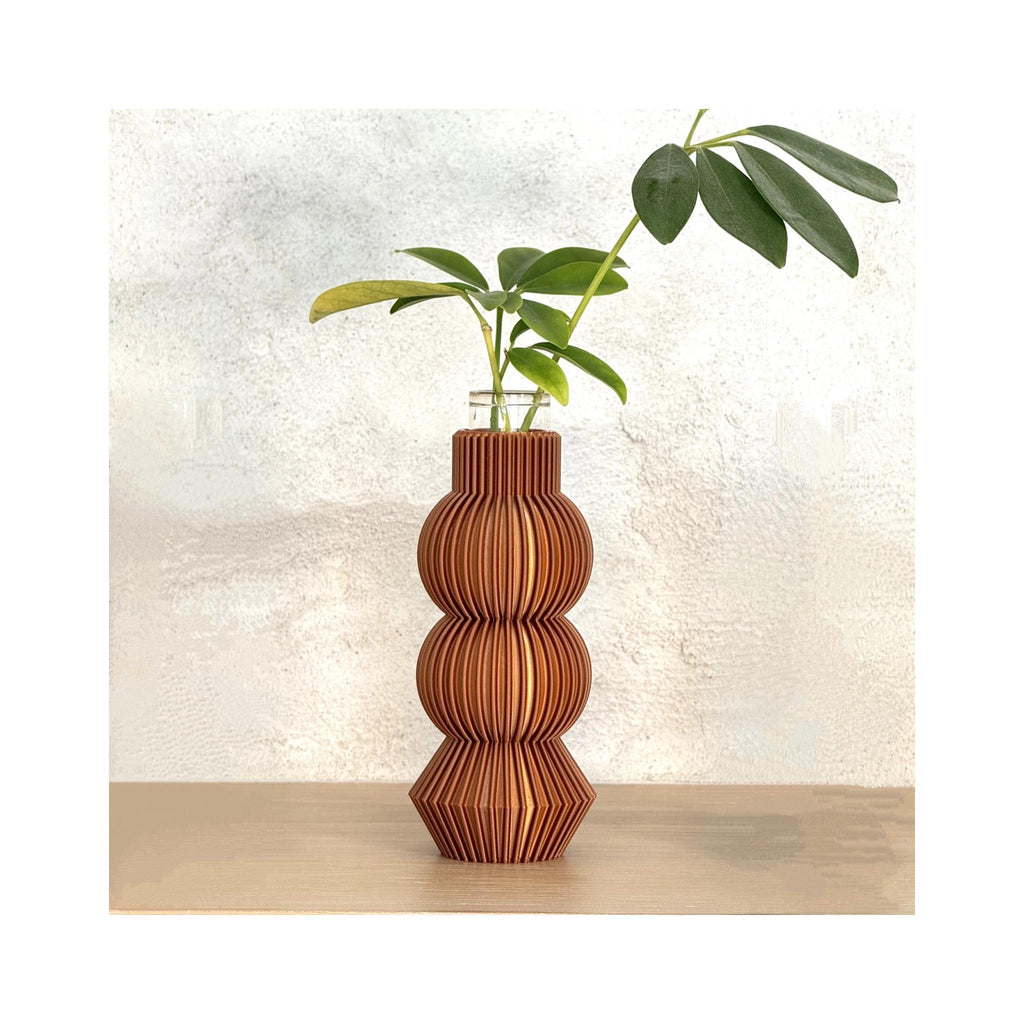 3D Printed Bud Vase - Bronze - in use