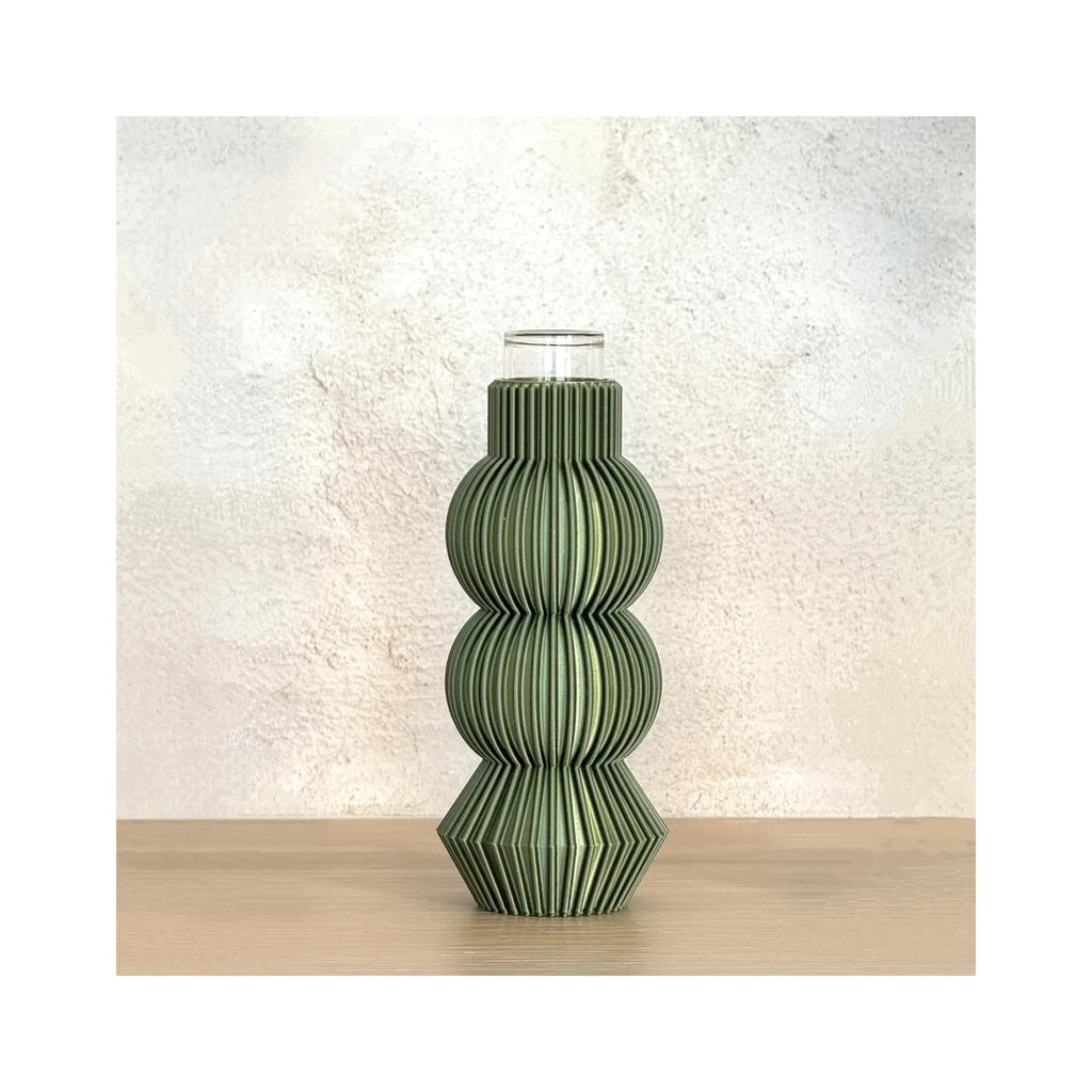 3D Printed Bud Vase - Olive Green