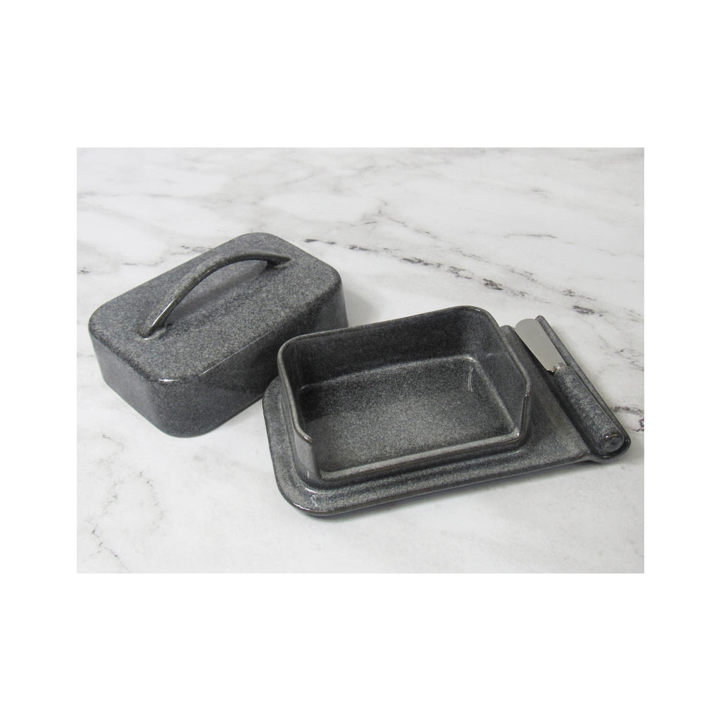 Porcelain Butterie Dish - Grey open