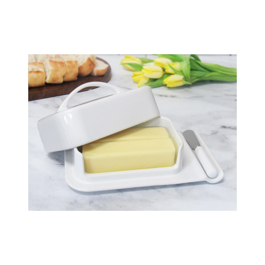 Porcelain Butterie Dish - White