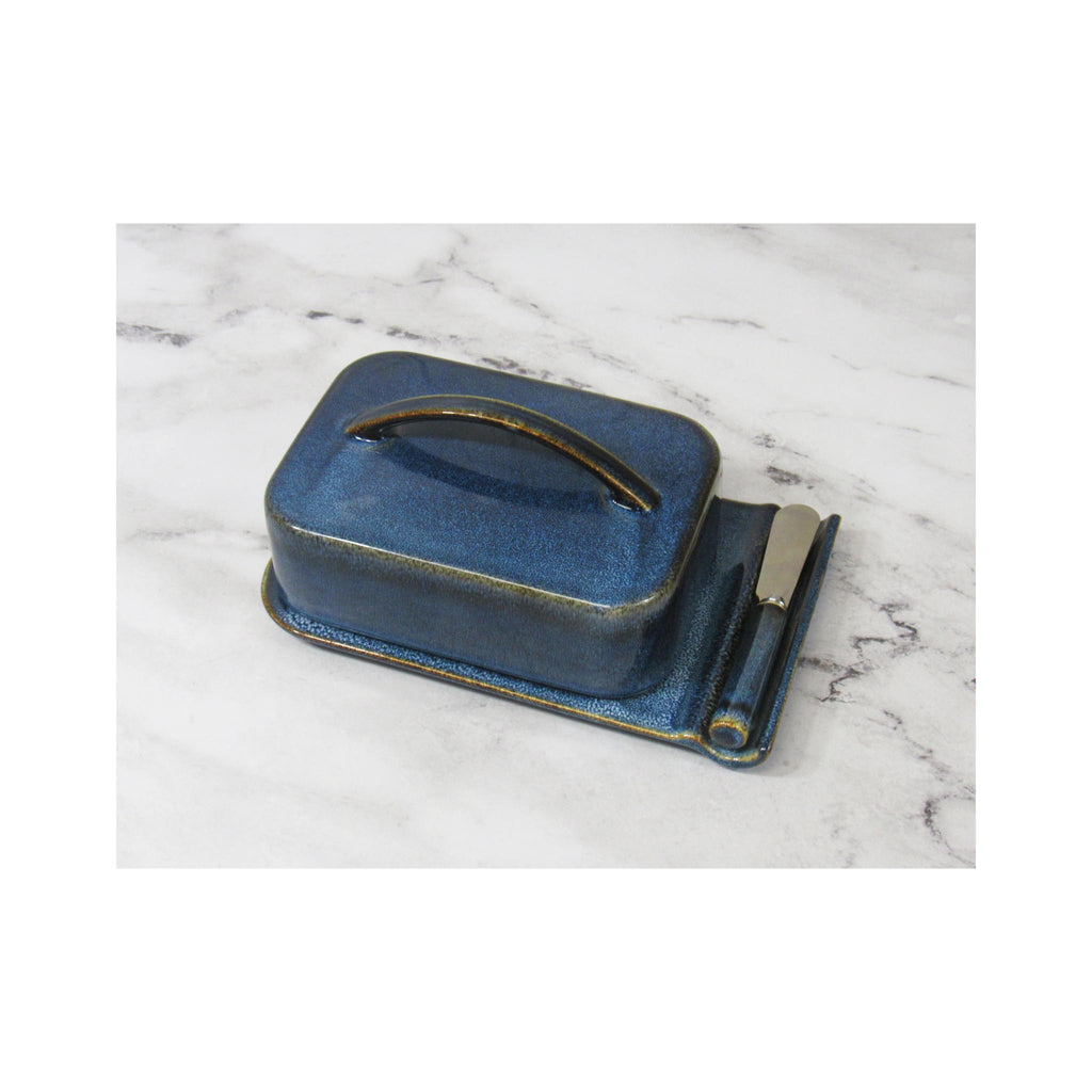 Porcelain Butterie Dish - Blue closed