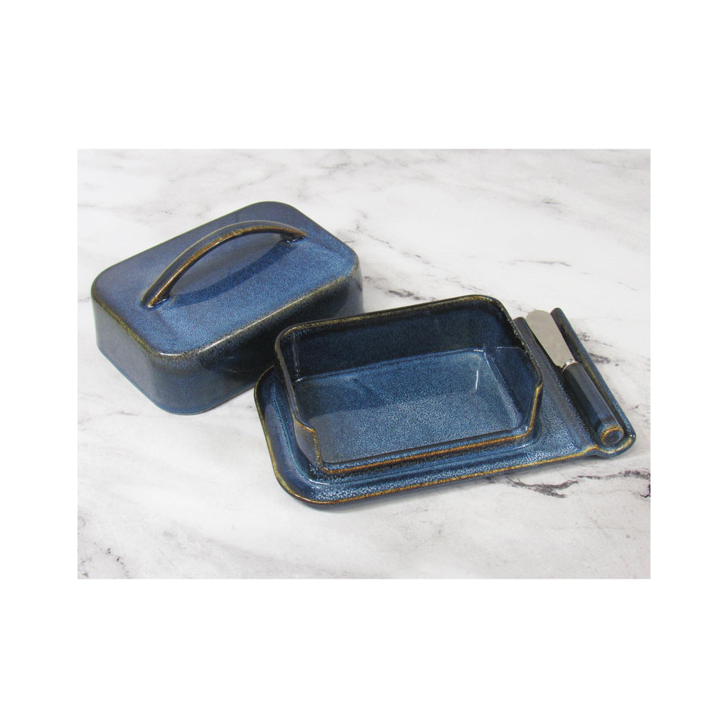 Porcelain Butterie Dish - Blue open