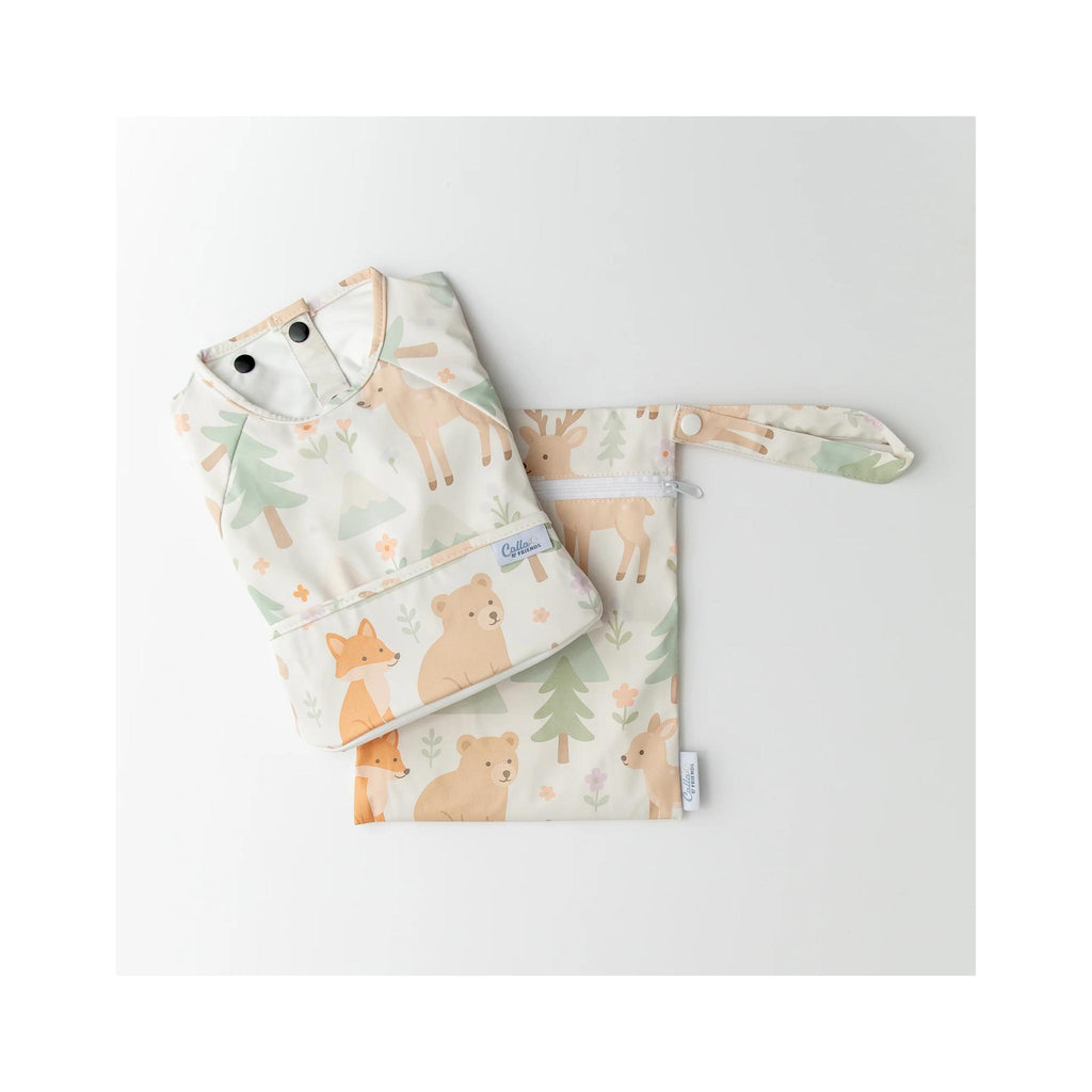 Grayson Long Sleeve Bibs - Woodland Blooms - folded with bag