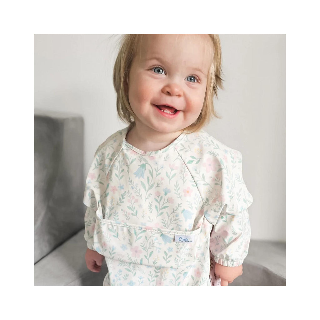 Grayson Long Sleeve Bibs - Wildflower on toddler