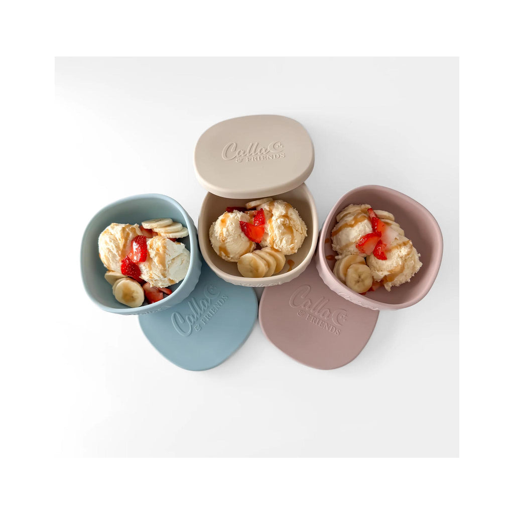 Calla & Friends Boston Silicone Bowl - Linen in grouping