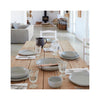 Pacifica Low Serving Bowl - Oyster Grey - on table