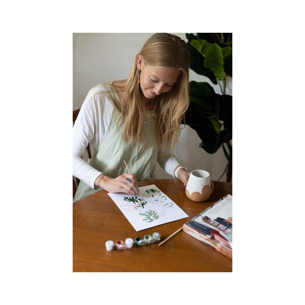 Field of Daisies Paint-By-Numbers Kit - in use