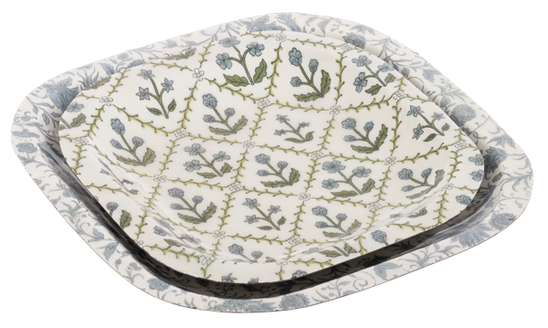 Vintage Floral Square Metal Trays