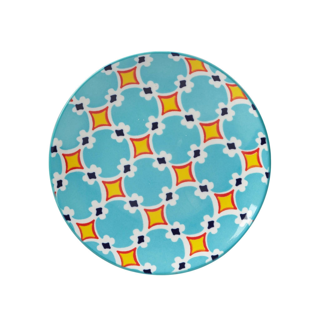 Damask Floral Appetizer Plates - Geometric Quatrefoil
