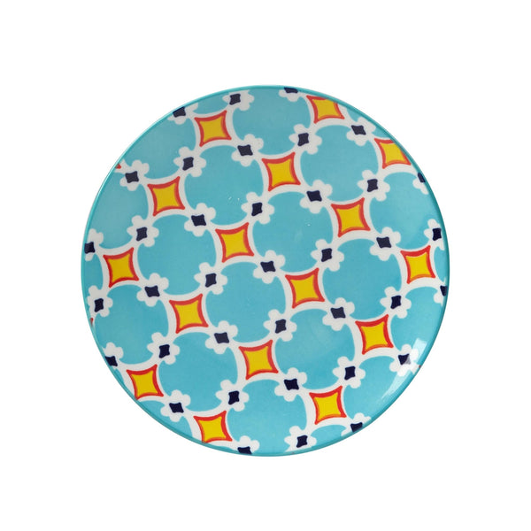 Damask Floral Appetizer Plates - Geometric Quatrefoil