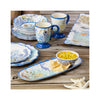 Blue Lagoon Melamine Dip Bowl & Oval Tray Set - in use