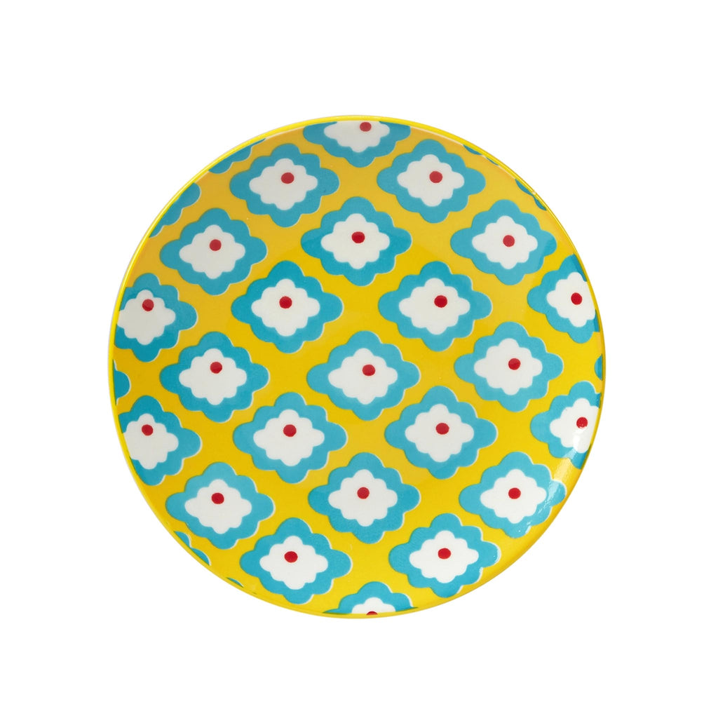 Damask Floral Appetizer Plates - Diamond Lattice