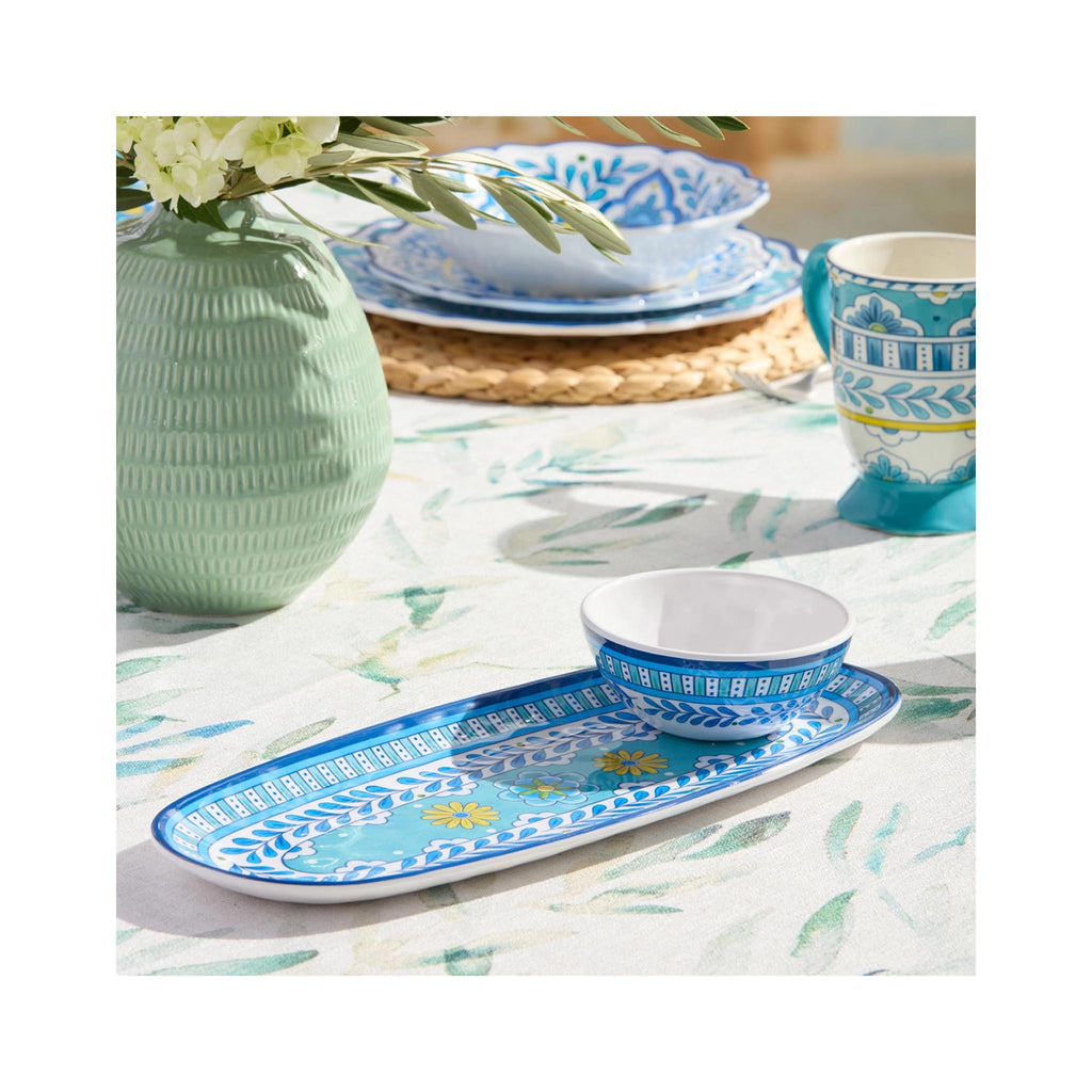 Porto Melamine Dip Bowl & Oval Tray Set