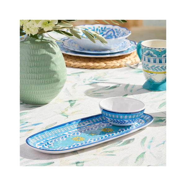 Porto Melamine Dip Bowl & Oval Tray Set