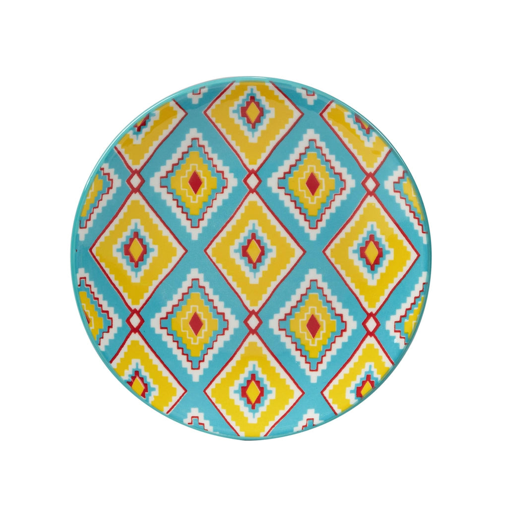 Damask Floral Appetizer Plates - Ikat Inspired
