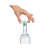 Silicone Daisy Bottle Stoppers - Aqua in use