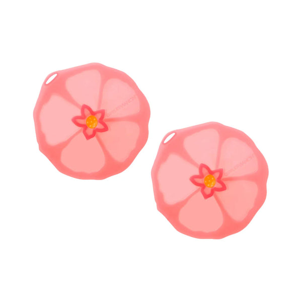 Silicone Floral Drink Covers Set of 2 - Hibiscus