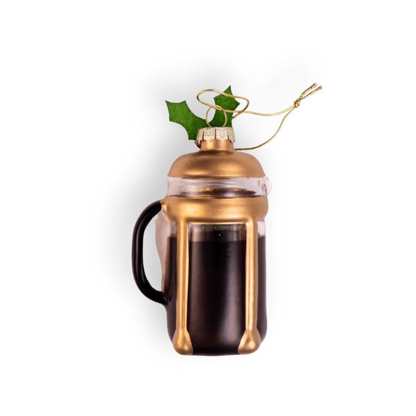 French Press Glass Ornament