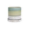 Minute Ceramic Pot & Saucer Set - Green Cement
