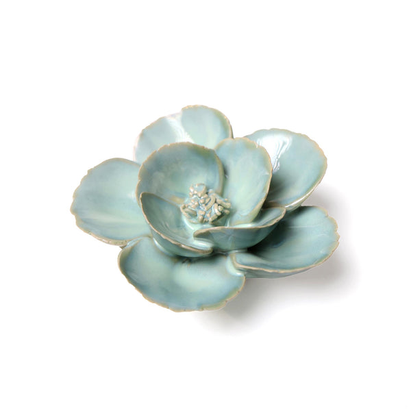 Ceramic Coral Flower - Teal Lotus