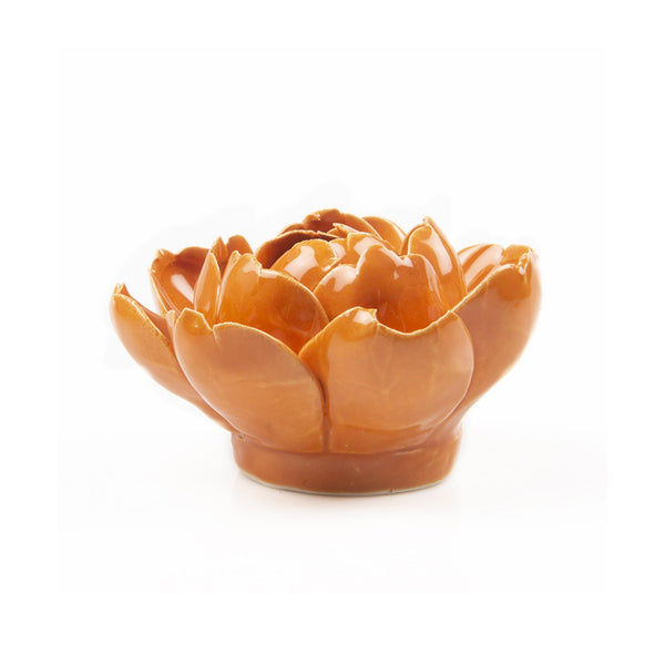 Ceramic Coral Flower - Orange Peony - profile