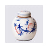  Round Storage Jar with Peach Design