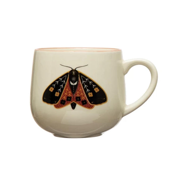 Stoneware Mugs with Insects - Moth