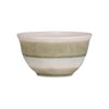 Striped Stoneware Bowls - Olive Green