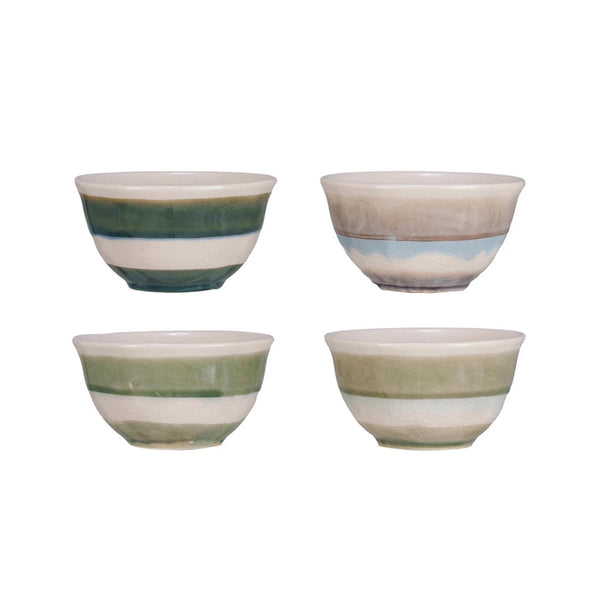 Striped Stoneware Bowls